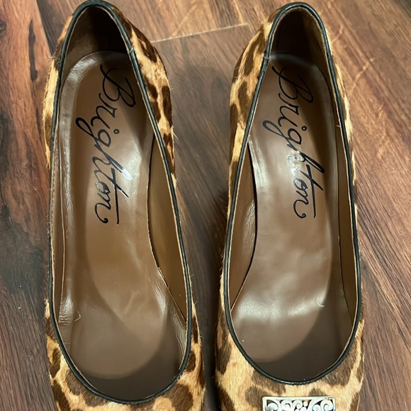 Brighton Yale Leopard calf skin and leather mules. - Picture 5 of 8